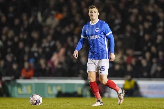 Lee Evans was handed his full Pompey debut against Derby. Picture: Jason Brown/ProSportsImages