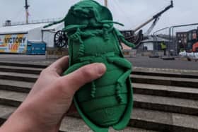 A model of a deathwatch beetle has been 3D printed as part of the HMS Victory conservation project.