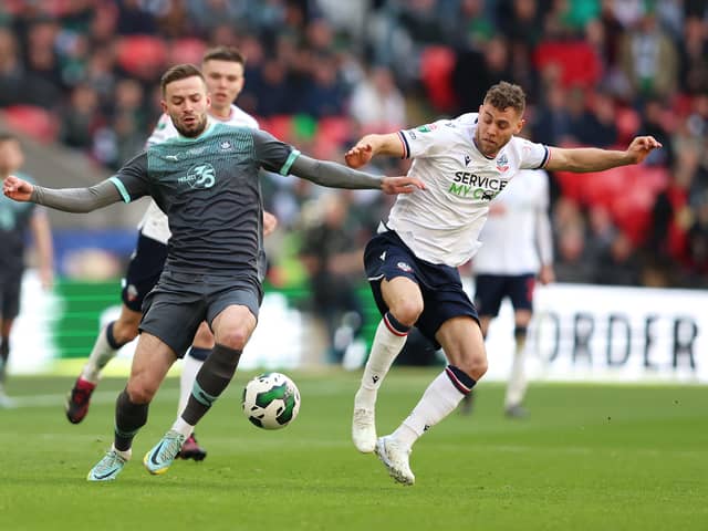 Portsmouth boy Matt Butcher in Trophy final action for Plymouth against Bolton last year. Pic: Getty Images