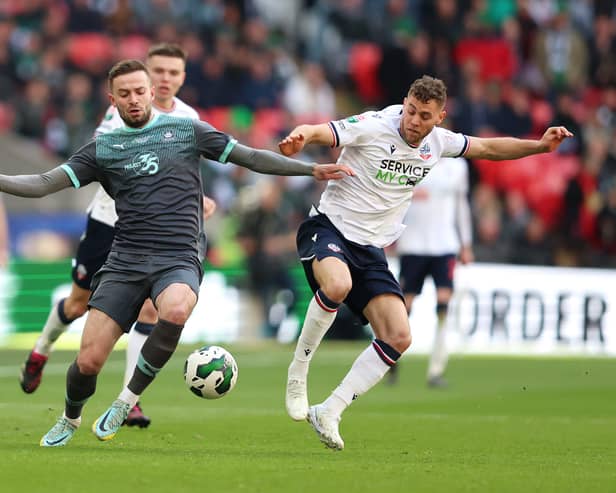 Portsmouth boy Matt Butcher in Trophy final action for Plymouth against Bolton last year. Pic: Getty Images