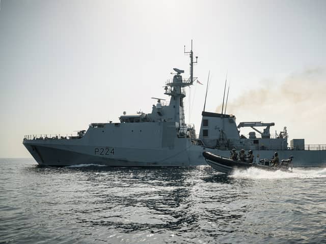 Royal Navy warship HMS Trent seized drugs with a street value of £16.7 million in two separate blows to drug runners in the Caribbean. 
Picture credit: Royal Navy / SWNS