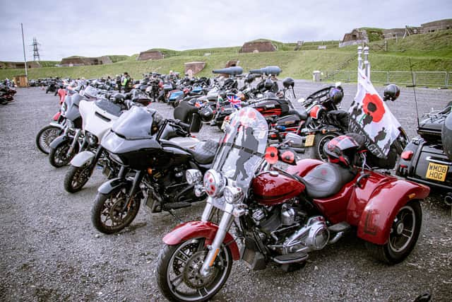 A convoy of over 200 bikes escorted the lorries to Fort Nelson. Picture: Habibur Rahman