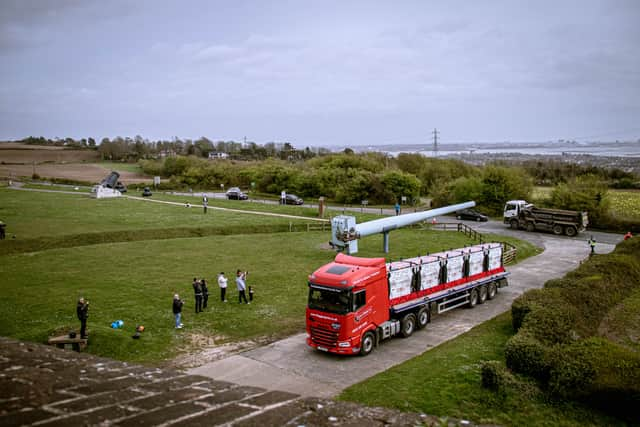 Standing with Giants farewell - one of the lorries arriving at Fort Nelson. Picture: Habibur Rahman