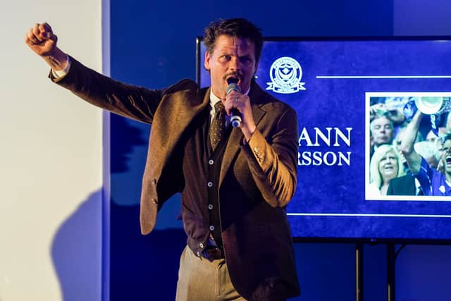 Hermann Hreidarsson was inducted into Pompey's Hall of Fame in April 2024. Picture: James Brown Photograph