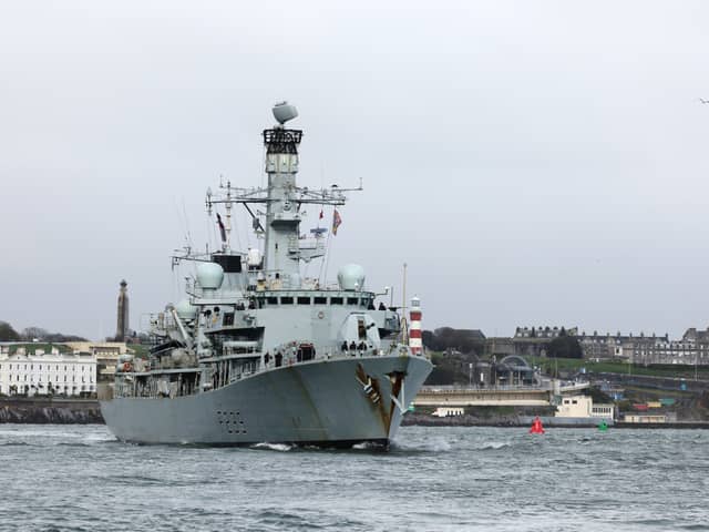 An unnamed Royal Navy ship has been deployed to Gaza to support with an aid project amid the ongoing Israel-Hamas war. Pictured is HMS Richmond, a frigate which recently returned to the UK from operations in the Red Sea. Picture: Royal Navy.