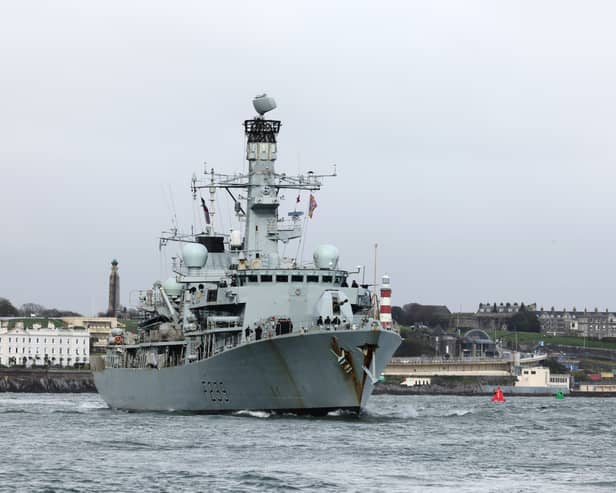 An unnamed Royal Navy ship has been deployed to Gaza to support with an aid project amid the ongoing Israel-Hamas war. Pictured is HMS Richmond, a frigate which recently returned to the UK from operations in the Red Sea. Picture: Royal Navy.