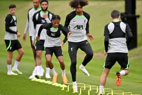 Liverpool youngster Harvey Blair training at Liverpool in July