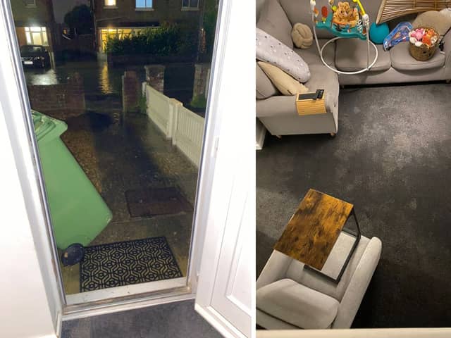 Cat Heggarty and her two children were forced to leave their home due to flooding damage.