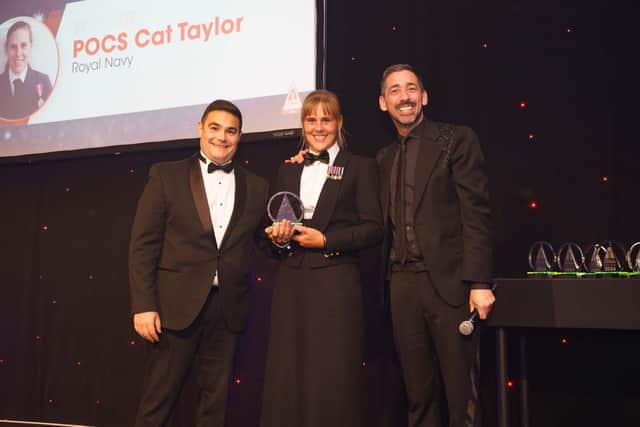 Cat Taylor with her award.