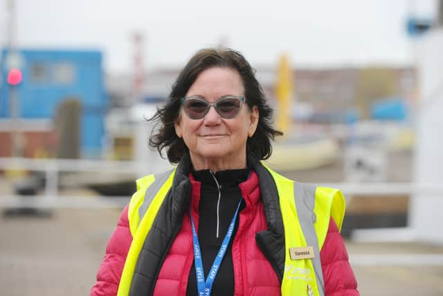 Pictured is: Vanessa Busfield (73) lead meet and greet ambassador at Shaping Portsmouth. Picture: Sarah Standing (110424-7314)