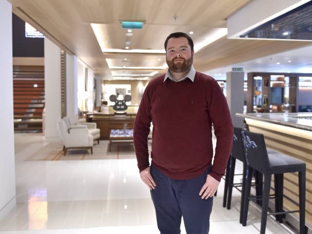 Viking Saturn cruise ship visited Portsmouth International Port on Thursday, April 11, 2024.Pictured is: The News, Portsmouth reporter Freddie Webb. Picture: Sarah Standing (110424-413)