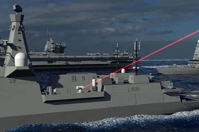 What DragonFire could look like when fired from a Royal Navy warship. Repeated drone attacks from Iranian-backed Houthi rebels in Yemen. Picture: Royal Navy