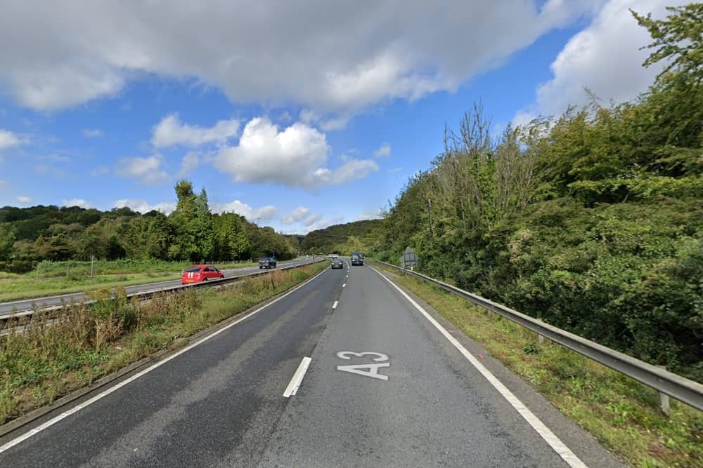 The crash took place on the A3 northbound near the Queen Elizabeth Country Park near Horndean. Picture: Google Street View.