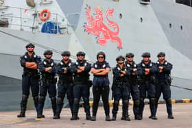 HMS Tamar, alongside Fijian authorities and the New Zealand navy, will be patrolling the Pacific to combat illegal fishing. Picture: Royal Navy