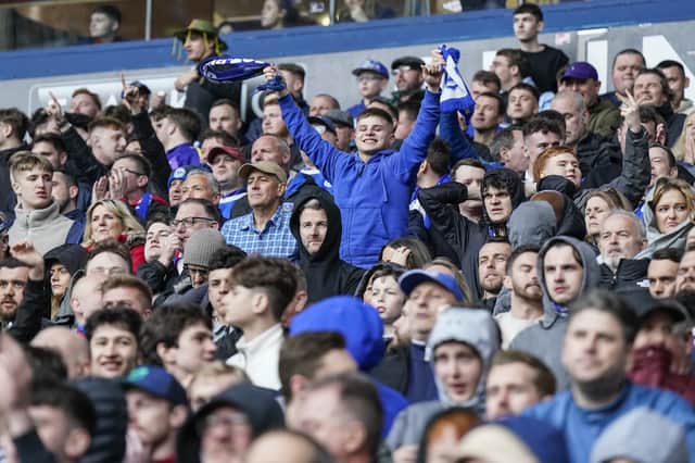 The travelling Pompey faithful didn't see promotion at Bolton - but more Blues fans will be present to potentially witness it on Tuesday night. Picture: Jason Brown/ProSportsImages