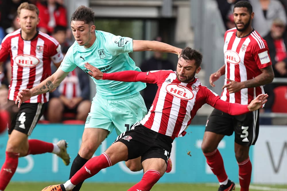 Exeter's Reece Cole is interesting Pompey, according to reports. Pic: Getty.