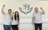 TheraParent Fostering based in Waterlooville, are celebrating their first anniversary.Pictured is: (l-r) Mark Gibson-Cook, director and supervising social worker,  Katie Gibson-Cook, director and registered manager and Mike Spencer, director and responsible individual. Picture: Sarah Standing (150424-484)