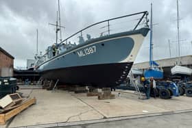 HMS Medusa looking smart after restoration ahead of D Day 80. The vessel, in Gosport, played a vital role in the Normandy Landings.