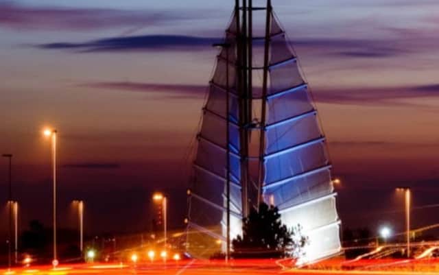 Tri-Sails by the M275 were damaged in the storms. Pic: Portsmouth City Council 