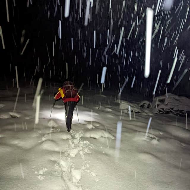 The rescue of Ben Longton, 18, in snowy conditions on Scafell Pike, by Wasdale Mountain Rescue Team.
