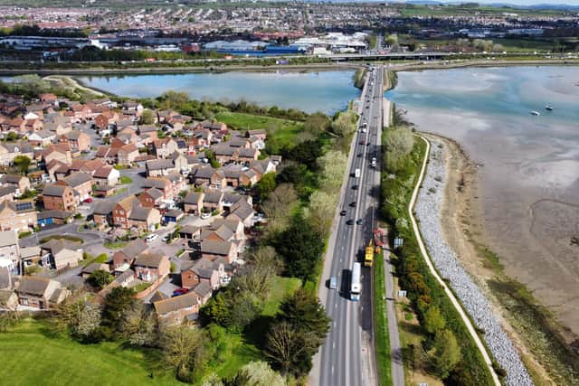 Traffic on Eastern Road after it was reopened on April 18. Picture: DJI Fly