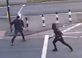 Kelvin Ward, 50, being attacked where he was stabbed to death. 