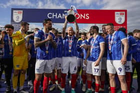 Pompey won the 2023/24 League One title. John Mousinho’s men finished five points above Derby County. (Image: Getty Images)