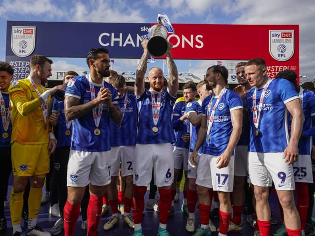 Pompey won the 2023/24 League One title. John Mousinho’s men finished five points above Derby County. (Image: Getty Images)