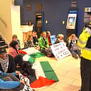 A previous "sit-in" protest at Barclays in Commercial Road, Portsmouth on April 7. No arrests were made.