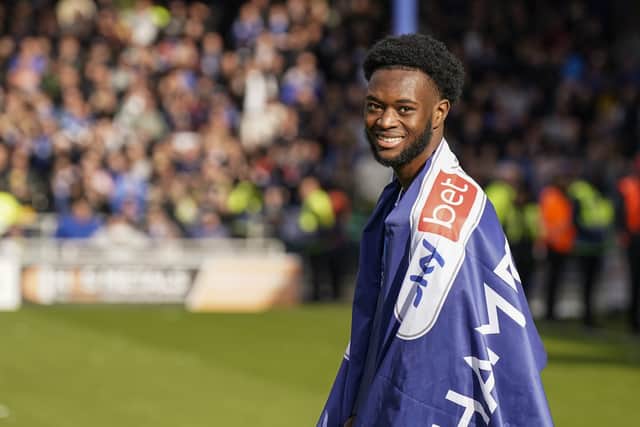 Abu Kamara is set to return to Fratton Park with Hull in May. 