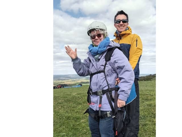 Southsea resident, Lois Marshall, celebrated her 75th birthday by taking a leap into the unknown and paragliding 1000 feet over the South Downs to raise money for local people affected by cancer.    

