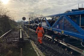 Engineers will be installing half a mile of new track at Wallers Ash between Winchester and Micheldever.