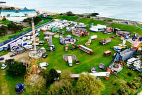 My Portsmouth by Drone has shared an incredible image of the funfair on Castle Field in Southsea being set up ready for the weekend. 