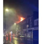Footage shows huge flames as fire tears through a building in Elm Grove, Southsea.