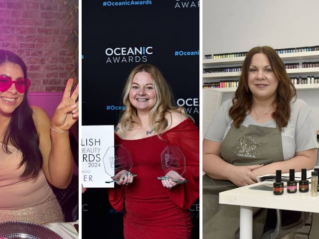 Three beauticians from Hayling Island and Gosport won awards at the English Hair and Beauty Awards 2024. From left: Torie Burgess, of The Island Lash Co, Charlotte Brighton, of Charlotte’s Beauty, and Katie Kirk, of Nail Logical.