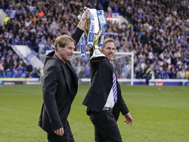 Eric Eisner (left) believes the appointment of Rich Hughes as Pompey's sporting director was 'monumental'. Picture: Jason Brown/ProSportsImages