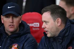 Sunderland's former head coach Michael Beale with interim manager Mike Dodds. 