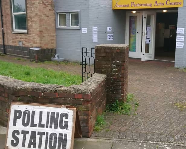 A polling station in Hilsea, Portsmouth, on the morning of the local elections on May 2.