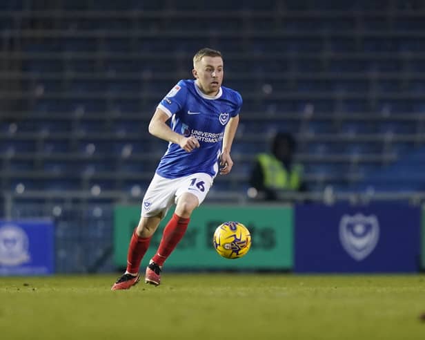 Joe Morrell (C) is out of contract with Pompey this summer. He is wanted by three other EFL clubs. (Photo: Jason Brown/Pro Sport Images)