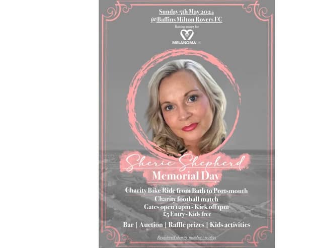 A charity football match is being held on Sunday, May 5 at Baffins Milton Rovers FC in memory of Sarah Shepherd who passed away of malignant melanoma in 2019