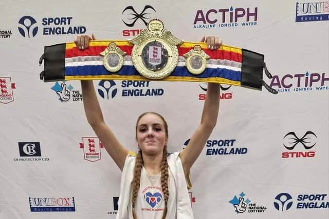 Heart of Portsmouth's Sienna Langdown after her England Boxing National Junior Championships victory.
