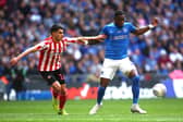 Omar Bogle played for Pompey in the 2018/19 EFL Trophy final. He is now without a club at 30. (Photo by Jordan Mansfield/Getty Images