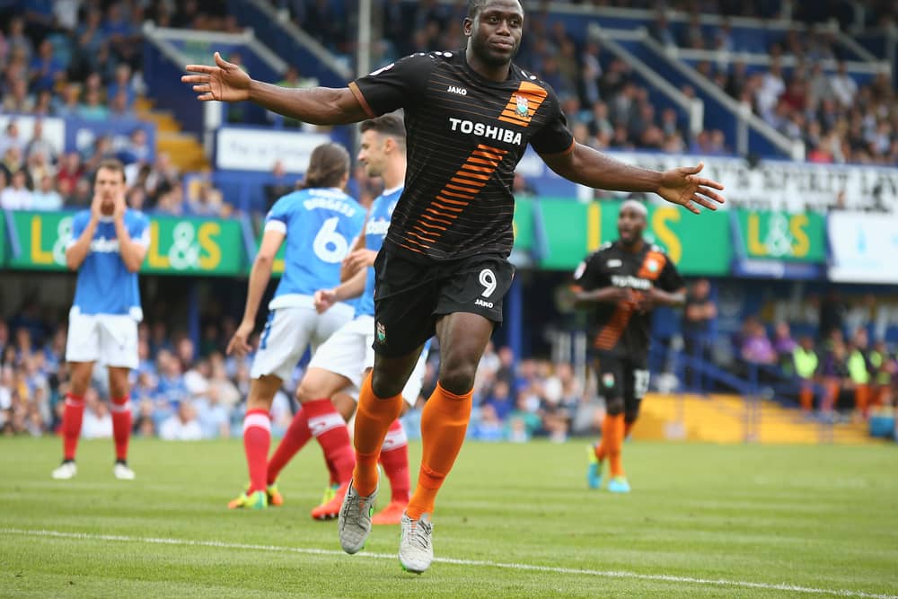 John Akinde played for Pompey in 2013 but failed to score. He did score on his return to Fratton Park in 2016 however. (Photo by Harry Murphy/Getty Images)