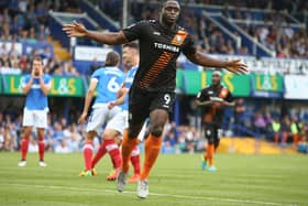 John Akinde played for Pompey in 2013 but failed to score. He did score on his return to Fratton Park in 2016 however. (Photo by Harry Murphy/Getty Images)