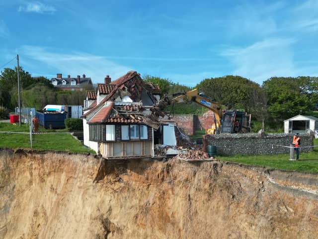 The demolition of Cliff Farm in Trimingham. May 10 2024. 