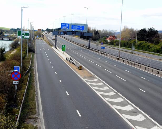 A man has been rushed to hospital with serious injuries following a collision between a car and pedestrian. Parts of the M27 and A27 eastbound remain shut.