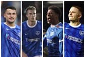 Pompey will move to tie down the futures of key assets like (left to right) Regan Poole, Conor Shaughnessy, Kusini Yengi and Colby Bishop.
