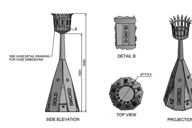 A graphic of the D-Day beacon concept