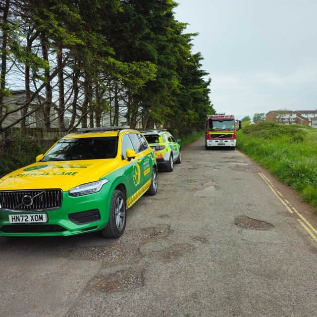 Ambulance and fire crews are currently dealing with a situation in Eastney. Picture by Stu Vaisey.