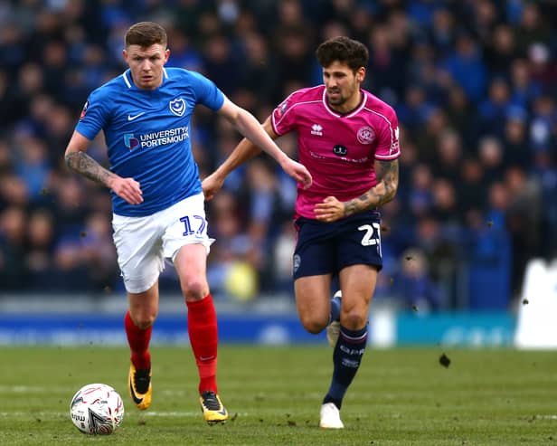 Dion Donohue played for Portsmouth after being signed by Paul Cook. He is now playing his club football in Wales. (Photo by Jordan Mansfield/Getty Images)